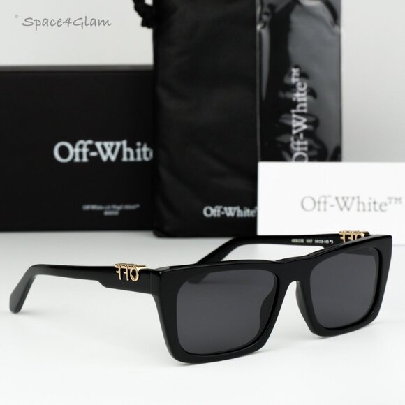 Off-White Women Sunglasses Black Grey Square OERI13E ALBANY 1007 NEW AUTHENTIC - Picture 1 of 9